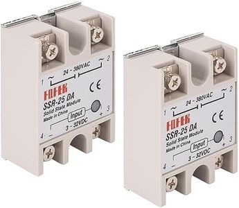 BlueStars 2pcs SSR-25DA 25A 250V Solid State Relay Module