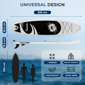 SereneLife Inflatable Stand Up Paddle Board – Non-Slip Deck, Wide Stance, SUP Kit with Backpack