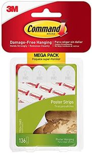 Command Poster Strips Mega-Pack 136 Strips White