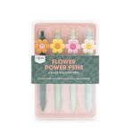 NPW 4 PACK Plant Life Flower Power Pen Set, Novelty Gift, House Plant Décor, Groovy Retro Stationery