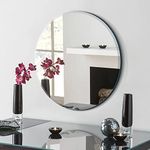 SEVEN HORSES Round Shape Glass Framed Mirror For Bathroom Washbasin For Wall (Medium)