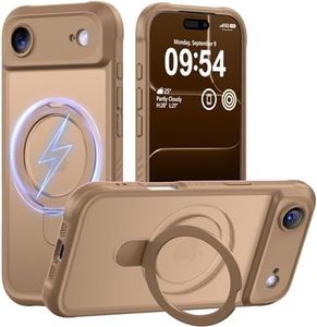 MOCCA Compatible with iPhone Air Case with Magnetic Invisible Stand [Full Camera Protection] [Compatible with Magsafe] Military Drop Shockproof Translucent Matte Phone Case Cover 6.5",Brown
