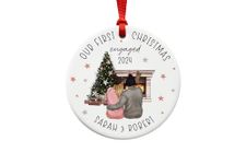 Our First Christmas Engaged Ornament - Ceramic Christmas Tree Decoration 2024