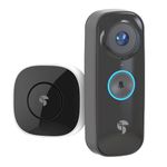 TOUCAN Wireless Video Doorbell Pro with Chime Doorbell | RADAR Motion Detection, XL Recharable Battery, 2K QHD Video Recording with 180° Ultra-Wide View, Two-Way Talk & Siren Alarm