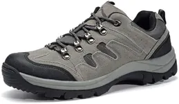 CC-Los Men's Waterproof Hiking Shoes Lace-Free Lightweight & Breathable No Tie Outdoor Work Shoes Grey Size 10-10.5 New Upgrade