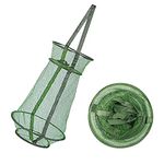 TANCUDER 2 PCS Fishing Net Foldable Fishing Mesh Trap Collapsible Fish Cage Basket Nylon Fishing Keep Net Portable Crayfish Traps Pot for Lures Crayfish Crab Fishes Smelt Minnows Shrimps Lobsters