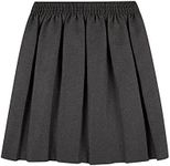 RASH ACCESSORIES School Uniform Skirt Girls Back to School UK Box Pleated Round Elasticated Waist Skirt Age 2-16 Years Grey