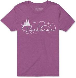 United BLVD Unisex Believe Youth Kids T-Shirt | Graphic Vacation Tee | Perfect for Casual Tshirt Everyday Holiday Wear for boy & Girl (Youth Small, Heather Magenta)