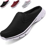 Mesh Slip-on Slippers Men Summer Light Weight Garden Clogs Women with Non-Slip Eva Sole Indoor House Home Shoes with Insoles Outdoor Sport Casual Walking Sandals Black 11 UK