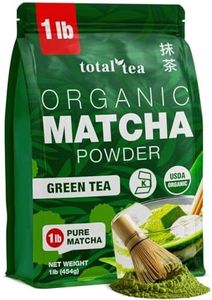 Organic Matcha Green Tea Powder (1lb) – Certified USDA Organic Powder for Matcha Latte, Tea, and Smoothies – Kosher, Non-Gmo, Antioxidant Rich Fruit Tea by Total Tea