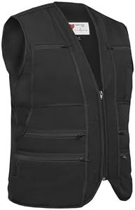 Men’s LVAD HeartMate Vest – Textile Support for HeartMate 2 & 3 Adjustable Battery & Controller Pockets, Outdoor Vest – Black (6XL)