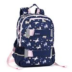 Execo Designer Backpack for Girls and Boys Preschool and Elementary, Eco-Friendly RPET Fabric made from plastic bottles, Reflective Safety Bands - Unicorn