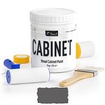 DWIL Cabinet Paint All in One - 32OZ Dark Grey | Waterproof, No Sanding, Low Odor | Kitchen and Bathroom Cabinet Makeover Kit