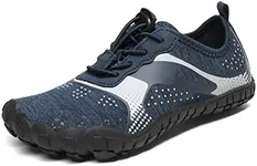 NORTIV 8 Unisex-Child Quick Dry Lightweight Barefoot Outdoor Athletic Water Sports Shoes, Dark/Blue - 10 Toddler (Aqua-k1)