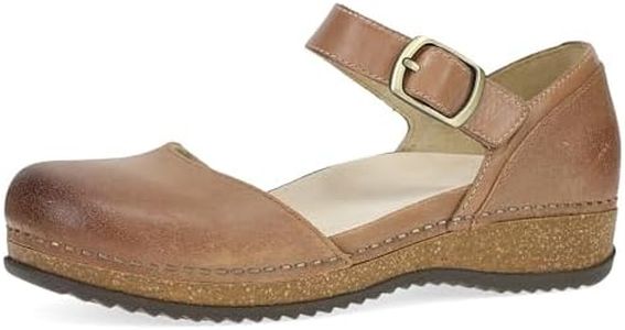 Dansko Mae Mary Jane for Women - Dual-Density Cork/EVA Midsole and Lightweight Rubber Outsole Provide Durable and Comfortable Ride on Patented Stapled Construction Tan 8.5-9 M US