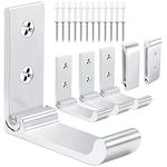OHIYO Folding Coat Hooks 6pcs Fold Up Wall Hooks No Rust Aluminum Folding Hooks for Hanging Foldable Coat Hooks Wall Mounted Towel Hooks for Bathroom Hooks Wall Headphone Hanger (Silver)