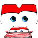 Cartoon Car Visor, Car Front Windshield Sun Shade Visor, Car Sun Visors Car Front Window Sunshade With Cartoon Eyes, Foldable Windscreen Sunshades Keep Car Cool, 130×70CM