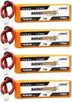 CNHL 450mAh 1S lipo Battery 3.8V 70C Lipo High Voltage Battery with PH 2.0 Plug for 1S Racing Drone Quadcopter EMAX TinyHawk HAPPYMODEL Snapper7(4 Packs)