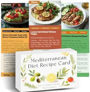 Mediterranean Diet Cookbook Alternative – 100 Quick Recipe Cards for Beginners & Seniors, Simple Mediterranean Dishes in Under 30 Minutes, Easy & Healthy Recipes