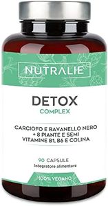 Detox Depurativo Fegato Intestino + Potente ed Efficace Diuretico - Drenante Forte + Elimina Tossina e Liquidi con Carciofo, Ravanello Nero, Vitamine E + 8 Piante e Semi - 90 Capsule Vegane Nutralie
