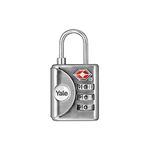 Yale YTP132 Travel Lock TSA Luggage Locks 3 Digit Combination Padlock for Suitcases | Number Lock for Bag | Password Locks for Travel