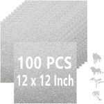 Acrux7 100 Sheets Silver Glitter Cardstock, 12" x 12" Silver Shimmer Card Stock Thick Metallic Paper, 250gsm/92lb Printer Paper for Invitations, Craft, DIY Cards, Scrapbook, Wedding, Graduations