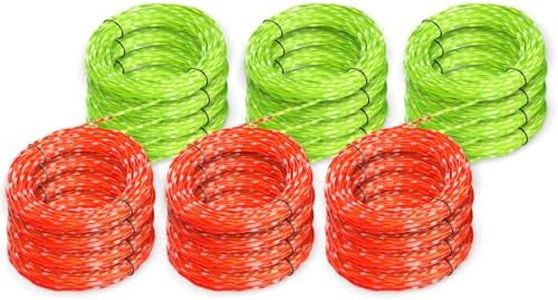 YWTESCH 12 Pack AL2420PD 0.095’’ Replacement Twisted Trimmer Lines Compatible with All EGO 15-Inch String Trimmers, 168 FT Dual Color Pre-Cut Heavy Duty Weed Wacker String for EGO Line Trimmers