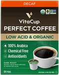 VitaCup Organic Perfect Dark Roast Decaf Coffee Pod for Pure & Clean Energy, Antioxidants, Low Acid, Guatemala Single Origin in Recyclable Single Serve Pod Compatible with Keurig K-Cup Brewers, 64 CT