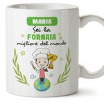 MUGFFINS Personalised Mug for Baker Woman - in Italian - Sei Migliore del Mondo - Funny Custom Gift for Colleagues - Ceramic 11oz Mug