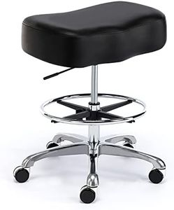 DR.LOMILOMI Pneumatic Swivel Rolling Stool 504 with Adjustable Foot Ring for Clinic SPA Tattoo and Home - Kalea