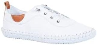 Ladies White Leather Plimsoll (UK_F