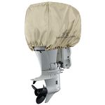 Explore Land Waterproof 600D Heavy Duty Outboard Motor Cover - Full Size Boat Engine Covers Fit for Motor 115-225 HP, Tan