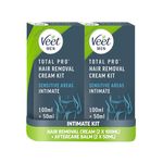 Veet Men Intimate Hair Removal Kit, Hair Removal Cream & Aftercare Balm, For Sensitive Areas, 100ml & 50ml each (pack of 2)
