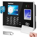 HapAttend Time Clocks for Employees Small Business, Time Punch Machine with Fingerprint, RFID and PIN, Standalone Time Clock Automatic Punch in Out with 5 RFID Cards (NO Monthly Fees)