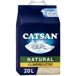 Catsan Natural Clumping Cat Litter, 100 Percent Biodegradable, Extra Absorbent, 20 Litre Bag