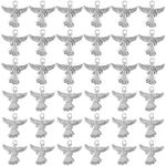 Joez Wonderful 55pcs Angel Charms for Jewelry Making, Silver Metal Guardian Angel Ornament Angel Wings for Bracelet Necklace Earring DIY Crafts, Metal, No Gemstone