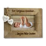 Grandson Granddaughter Photo Frame Gift, Our Gorgeous Grandchild, Engraved Personalised Wooden Picture Frame, 6x4 inch