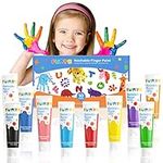 Funto Washable Finger Paint for Kids, 10 Assorted Colors(2.1 fl.oz) Safe & Non-Toxic Finger Painting for Toddlers 1-3, Toddler Art Painting Supplies, Kids Age 1 2 3 4 5 6+