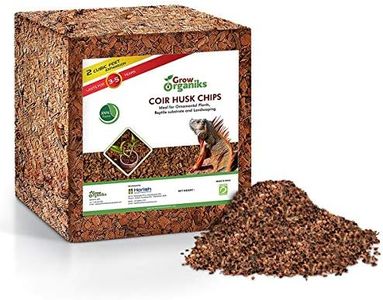 Grow Organiks Coconut Coir Husk Chips 11Lbs | Coco Coir Fibre Mulch-Reptile Substrate | Potting Soil Mix for Greenhouse & Ornamental Plants-Indoor & Outdoor Applications