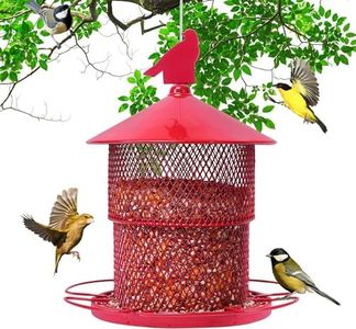 Squirrel Proof Bird Feeders for Outside Hanging, Metal Bird Feeder for Outdoor Wild Birds Retractable, 7.4 lb Seed Large Capacity