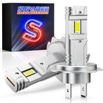 SUPAREE H7 LED Headlight Bulb Canbus H7 12V LED h7 Bulbs 6500k 30000LM 700% Fanless 1:1 Mini Size Conversion Kit for Car Hi/Lo Beam IP68 Waterproof Plug and Play 2Pcs