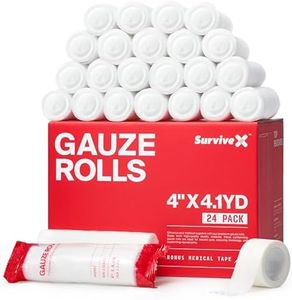 SurviveX Premium Gauze Rolls - Stretch Rolled Gauze - Gauze Wrap Roll for Wounds - Conforming Gauze Bandages - 4 inch x 4.1 yds - FSA HSA Approved - 24 Pack