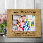 Personalised Photo Frame Laser Engraved 7"x 5" inches Wooden Photo Frame for Parents Grandparents Uncle Auntie Christmas Custom Gift With Any Name Any Text(Landscape, Design 4)