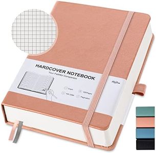 Graph Paper Notebook, Squared Grid Journal Notebook Graphing Paper 320 Numbered Pages 5.75 X 8.38 inches, Thick Journals for Study and Notes, Men and Women, Faux Leather Cover (A5-Squared, Pink)