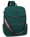 FADEON Laptop Backpack for Women Leather Travel Backpack with Laptop Compartment, Designer PU Shoulder Laptop Bag Green