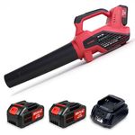 Tomahawk Oxford OLB-85 20V Cordless Leaf Blower – Dual 3.0Ah Batteries, 6-Level Variable Speed with Digital Display, 150 MPH Air Speed, 450 CFM Air Volume | Lightweight Garden Blower | Home and DIY