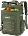 Hulongo Large Waterproof Insulated Cooler Backpack for Men & Women, Leak Proof Cooler Backpack for Camping, Beach, Fishing, Picnic, Travel, Outdoor, 30L, 48Cans, Green