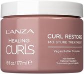 L'ANZA Healing Curls Curl Restore Moisture Treatment - Intensely Moisturising Leave-In Curl Defining Cream for Taming Frizz and Protection from Heat with Sulphate Free, Paraben Free Formula (177ml)