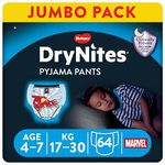 Huggies DryNites, Night Time Pants for Boys - Sizes 4-7 Years (64 Pants) - Pyjama Pants with Discrete Protection - Unbeatable Night Time Protection