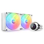 NZXT Kraken 280 RGB - 280mm AIO CPU Liquid Cooler - Customizable 1.54"" Square LCD Display for Images, Performance Metrics - High-Performance Pump - 2 x F140 RGB Core Fans - White